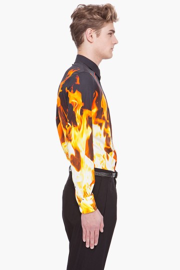 英国知名时装品牌AlexanderMcQueen2012春夏火焰衬衫