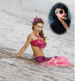 疑似“Lady Gaga”穿吊带在大连海边拍新片