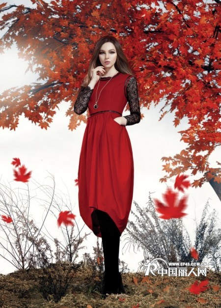 红裙子搭配 红色长裙秋装新款上市