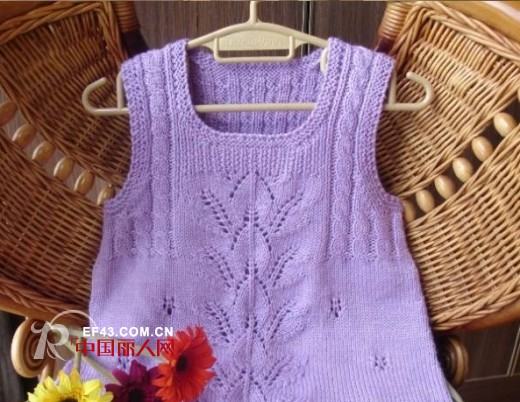 粉嬾紫色背心毛衣编织花样图解