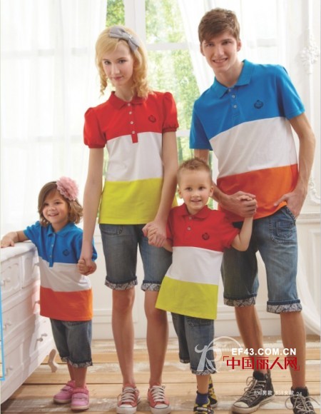 颜色拼接T恤 亲子装夏装款式搭配 什么颜色拼接比较好看