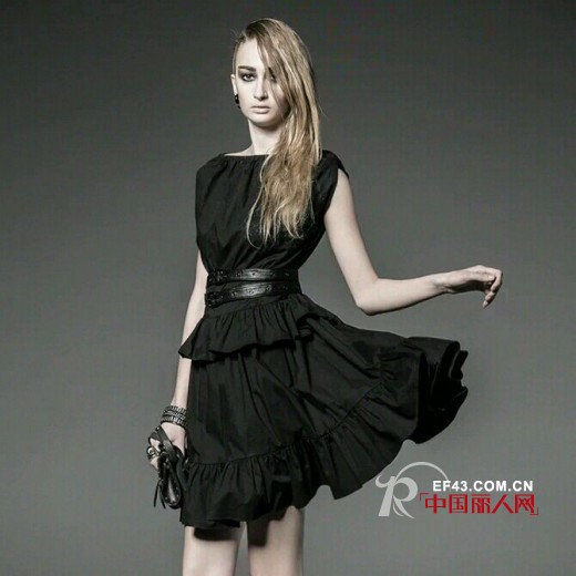 黑色顯瘦連衣裙新款 真絲裙迷人性感裝