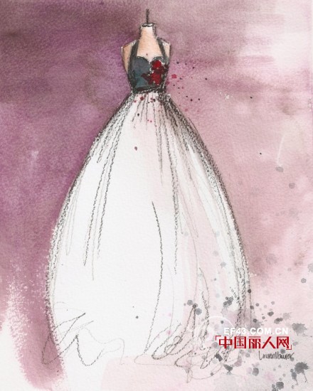 什么样的婚纱礼服最美　手绘水彩婚纱礼服作品释出