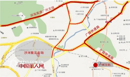 广​州​沙​河​服​装​批​发​市​场区位图以及地理优势