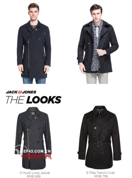 杰克琼斯2014秋季新款双排扣风衣 让你逅一个时尚温暖的秋天