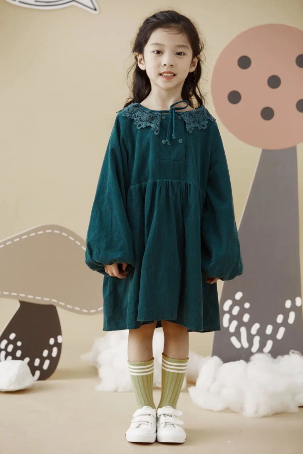 小女孩冬天的连衣裙超好看 DC童装的森林公主梦