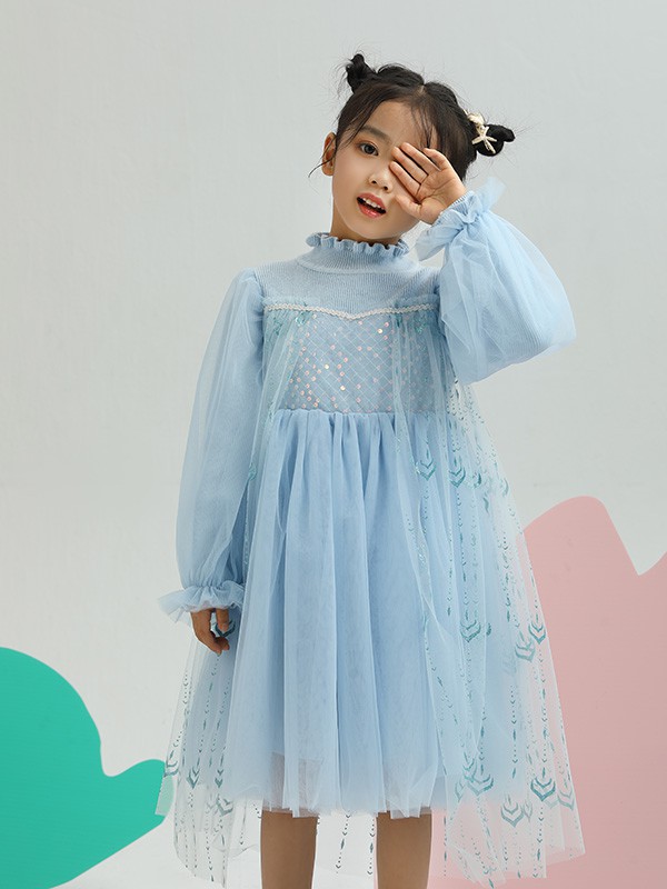 网纱连衣裙适合小女孩冬季穿搭吗 粉色&蓝色哪款更好看