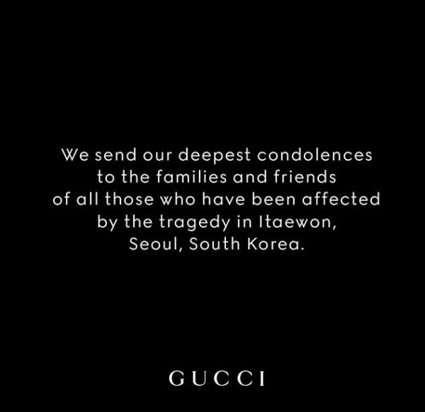 快訊：Gucci因韓國梨泰院事件取消首爾時裝秀