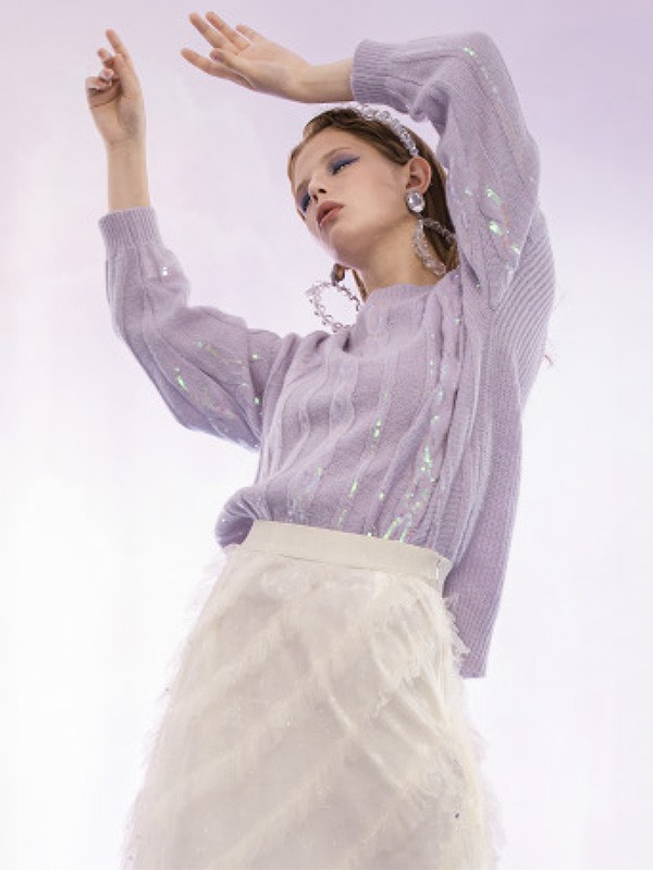 佛尼亚品牌女装2023年春季新款紫色裙装
