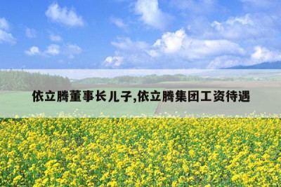 依立腾董事长儿子,依立腾集团工资待遇