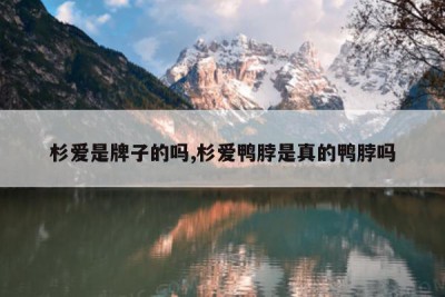杉爱是牌子的吗,杉爱鸭脖是真的鸭脖吗