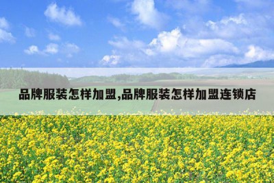 品牌服装怎样加盟,品牌服装怎样加盟连锁店