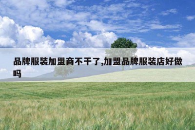 品牌服装加盟商不干了,加盟品牌服装店好做吗