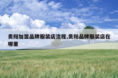 贵阳加盟品牌服装店流程,贵阳品牌服装店在哪里