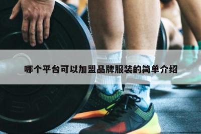 哪个平台可以加盟品牌服装的简单介绍