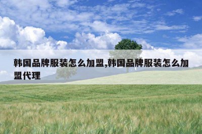 韩国品牌服装怎么加盟,韩国品牌服装怎么加盟代理