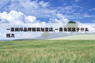 一嘉国际品牌服装加盟店,一嘉女装属于什么档次