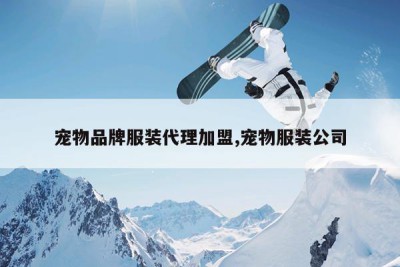 宠物品牌服装代理加盟,宠物服装公司