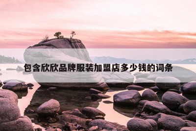 包含欣欣品牌服装加盟店多少钱的词条