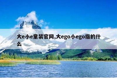 大e小e童装官网,大ego小ego指的什么