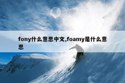fony什么意思中文,foamy是什么意思