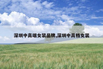 深圳中高端女装品牌,深圳中高档女装