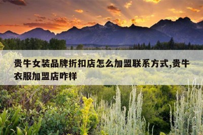 贵牛女装品牌折扣店怎么加盟联系方式,贵牛衣服加盟店咋样