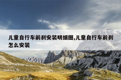 儿童自行车前刹安装明细图,儿童自行车前刹怎么安装