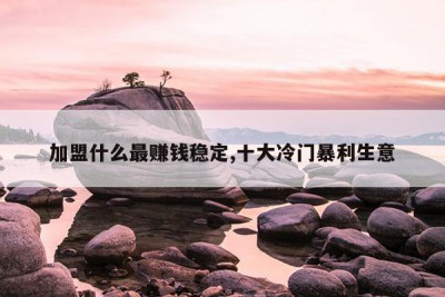 加盟什么最赚钱稳定,十大冷门暴利生意