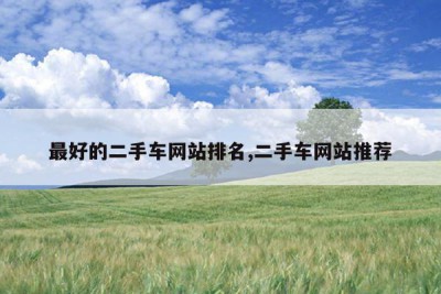 最好的二手车网站排名,二手车网站推荐