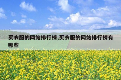 买衣服的网站排行榜,买衣服的网站排行榜有哪些