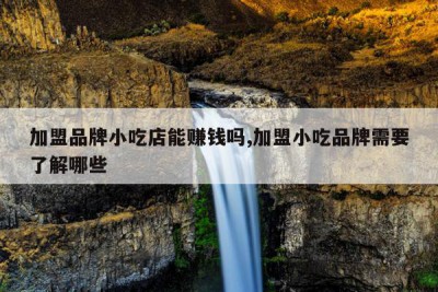 加盟品牌小吃店能赚钱吗,加盟小吃品牌需要了解哪些