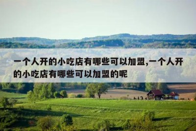 一个人开的小吃店有哪些可以加盟,一个人开的小吃店有哪些可以加盟的呢