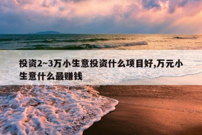 投资2～3万小生意投资什么项目好,万元小生意什么最赚钱