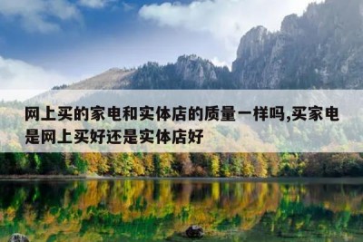网上买的家电和实体店的质量一样吗,买家电是网上买好还是实体店好
