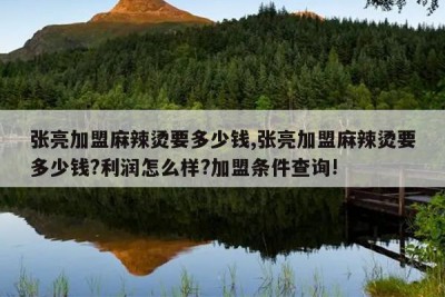 张亮加盟麻辣烫要多少钱,张亮加盟麻辣烫要多少钱?利润怎么样?加盟条件查询!