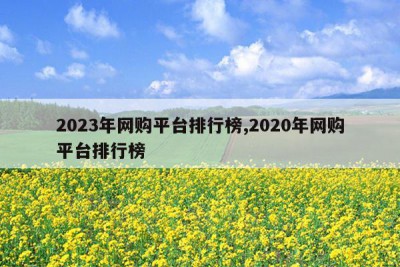 2023年网购平台排行榜,2020年网购平台排行榜