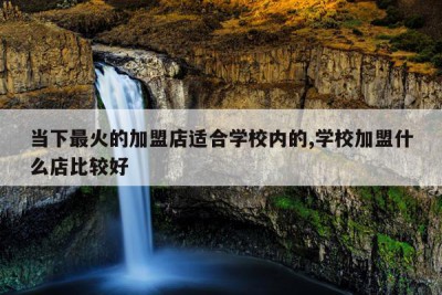 当下最火的加盟店适合学校内的,学校加盟什么店比较好