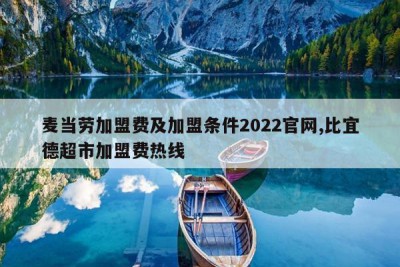 麦当劳加盟费及加盟条件2022官网,比宜德超市加盟费热线