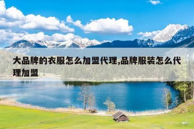 大品牌的衣服怎么加盟代理,品牌服装怎么代理加盟