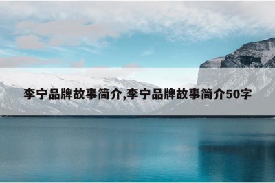 李宁品牌故事简介,李宁品牌故事简介50字