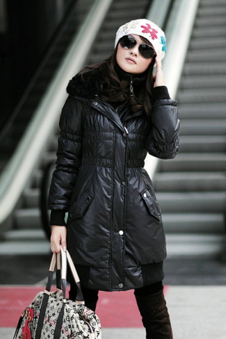 Szgood2012秋冬装韩国女装冬装新款加厚夹棉长棉衣毛领可拆卸
