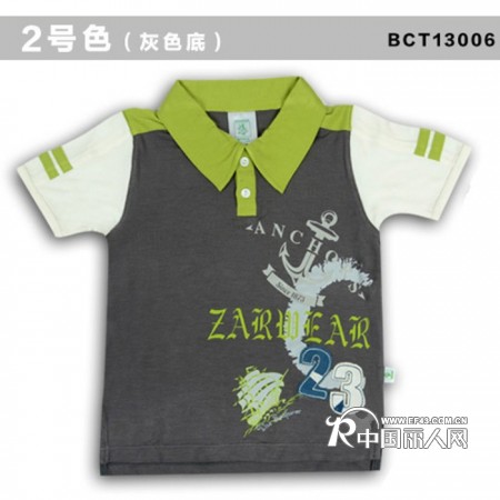 zaxwear2013新款006白色男孩英伦风T恤衬衫领纯竹纤维2013夏季新款zaxwear童