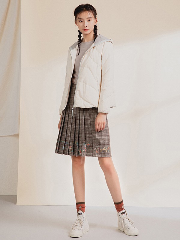 非鱼2020秋冬季白色纯色羽绒服