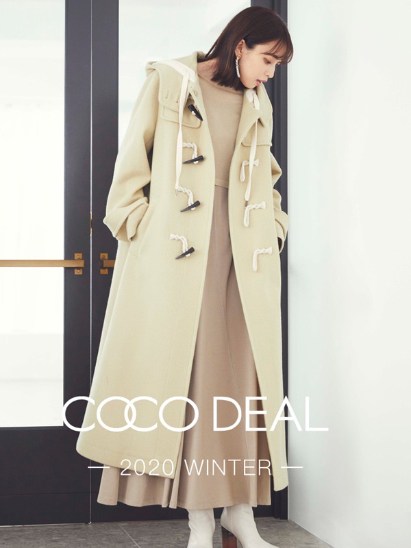 COCODEAL女装2020秋冬季米色纯色大衣