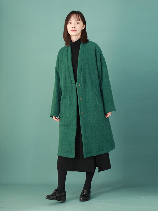 棉叙女装2020秋冬季绿色宽松外套
