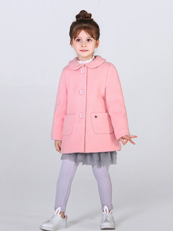 法纳贝儿 童装2020秋冬季粉色宽松外套