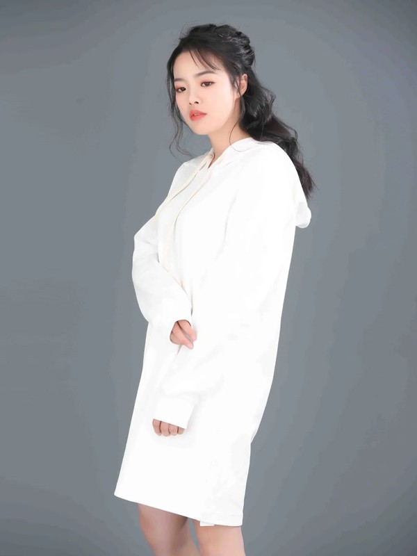 麦笈2020春夏季白色纯色卫衣裙