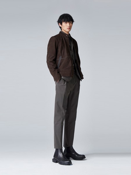 MJU:T男装2020秋冬季咖啡色纯色夹克