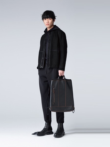MJU:T男装2020秋冬季黑色纯色外套